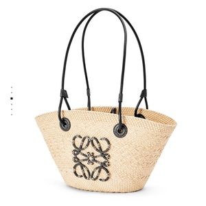 Loewe anagram straw small basket